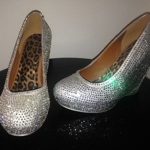 Rhinestone Wedges Size 6.5 WEEKEND SALE
